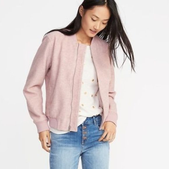 Old Navy Jackets & Blazers - Old Navy Bomber Jacket Textured Pink Jacquard